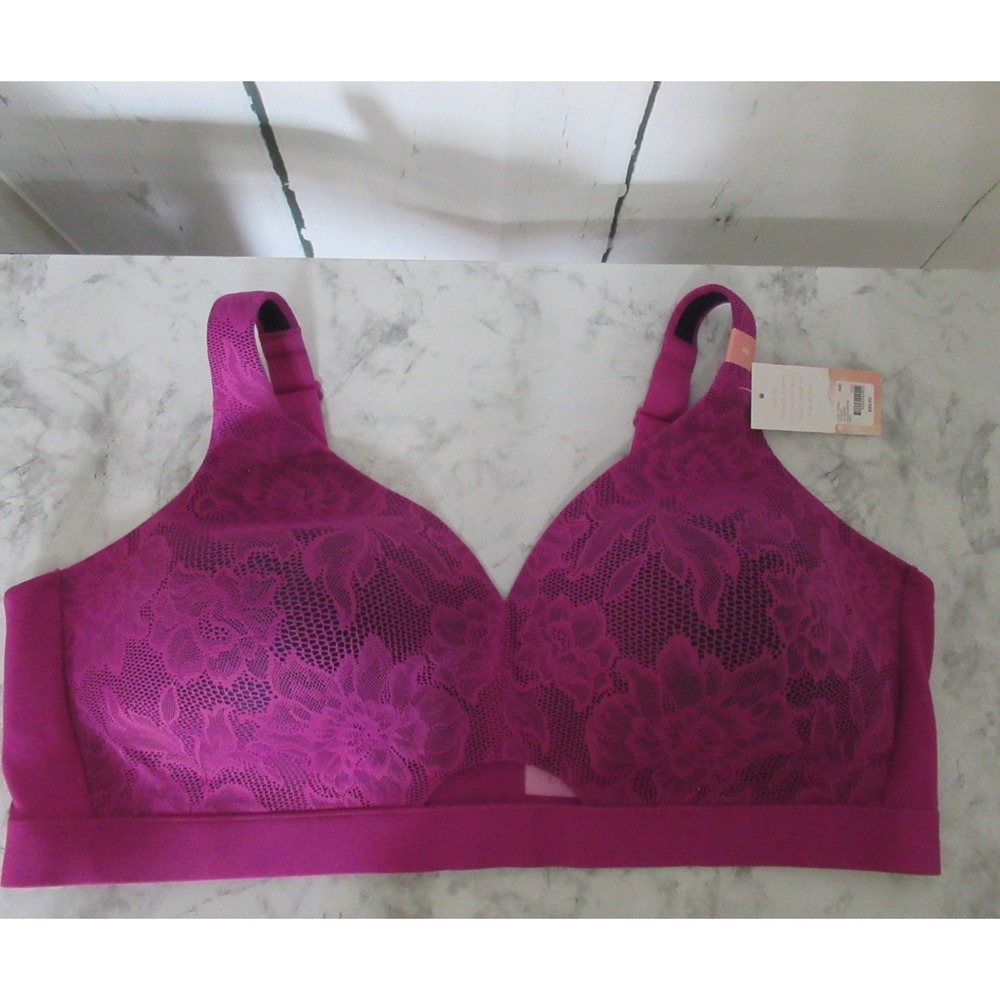 New Cacique Bra 46D Purple Lace Lightly Lined No Wire Plus Size Bralette